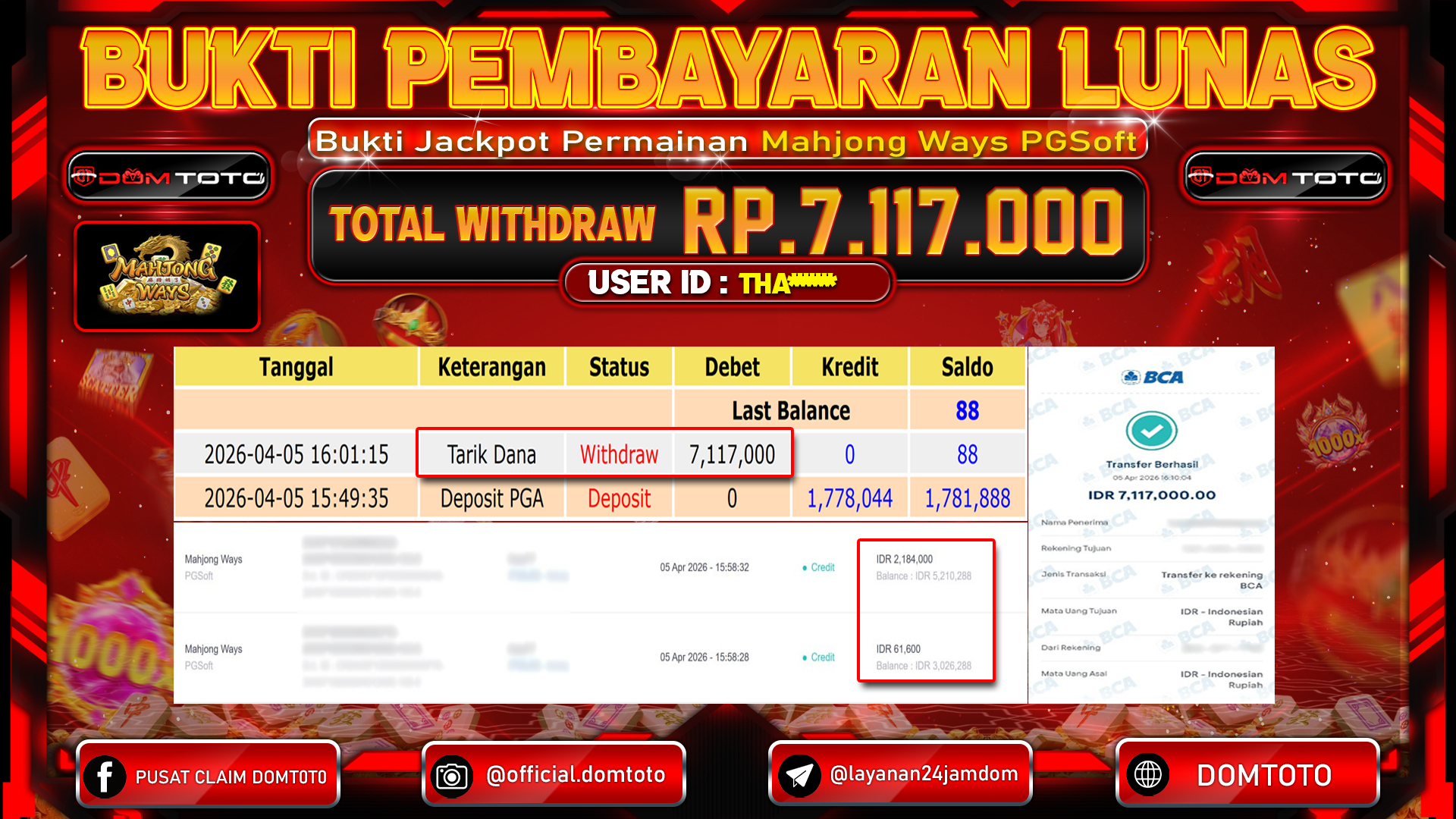 JACKPOT SLOT Mahjong Ways PGSoft 05 APRIL 2026